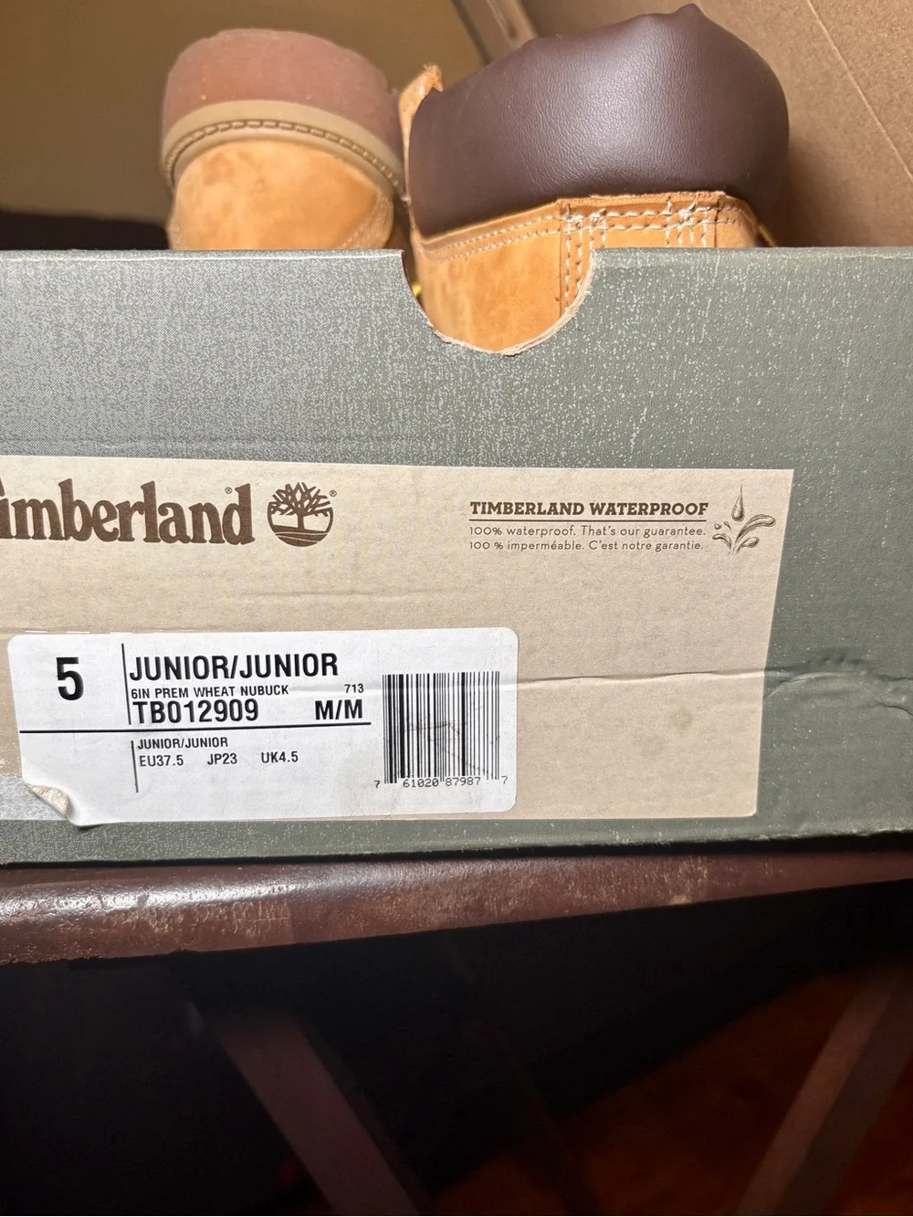 Timberland Wheat Suede Work Boots with Dark Brown Collar